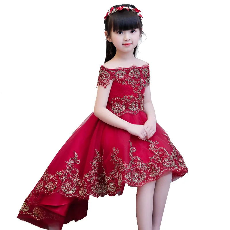 2020 модное роскошное детское платье принцессы с открытыми плечами для дня