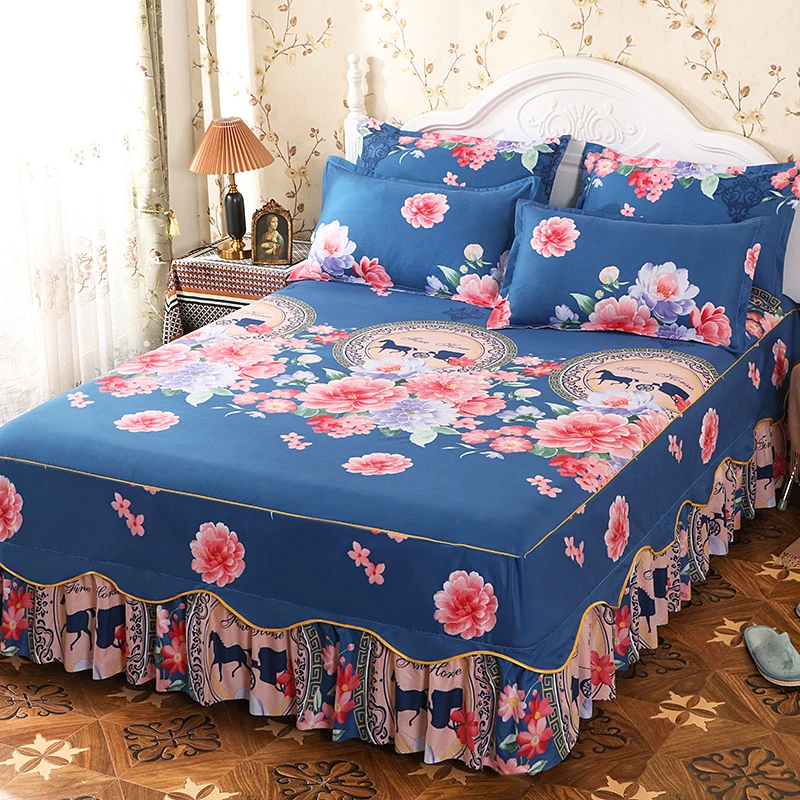 

3pcs Skirt for Double Bed Bedding Set Bed Skirt 180x200 Full Twin Queen King Size Bed Sheets 150 Skirt Bedsheets Bedspread