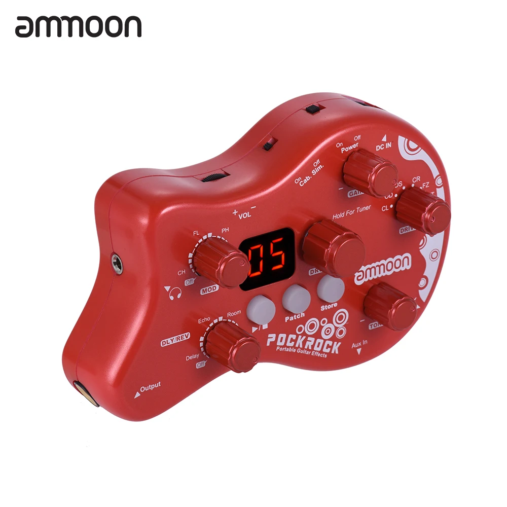 Ammoon PockRock гитары мульти эффекты процессор педаль эффектов 15 типов 40 барабанные