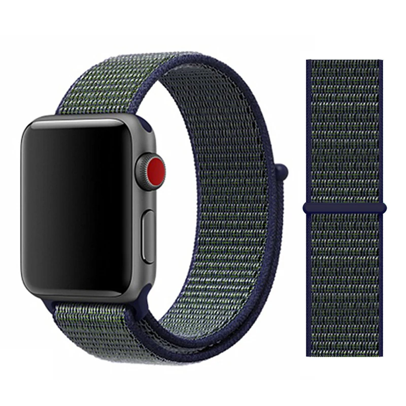 Нейлоновый ремешок для Apple watch 5 ремешок 44 мм 40 мм iWatch ремешок 42 мм 38 мм спортивный ремешок для часов Браслет Apple watch 4 3 2 1 38 40 44 мм - Цвет ремешка: fog gray