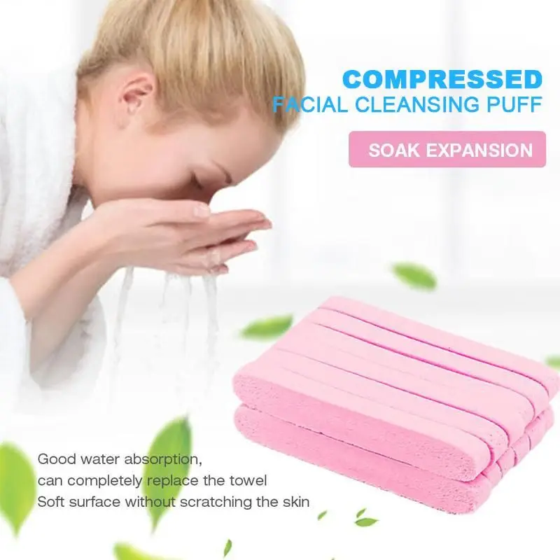 Сжатая Косметическая пуховка для очищения лица очищающая губка лица|Губки и