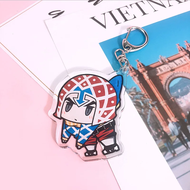 

Anime JoJos Bizarre Adventure Acrylic Keychain Cartoon Jotaro Kujo Figure Keyring Gifts Key Holder Pendant Accessories Key Chain