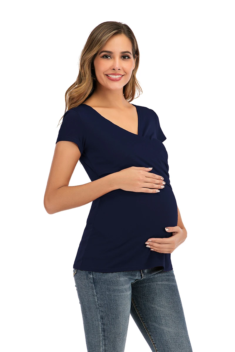 

Maternity Tops Women's Comfy Short Sleeve Nursing Tunic Top for Breastfeeding T-Shirt Pregnant Pregnancy Womens Clothing Mom