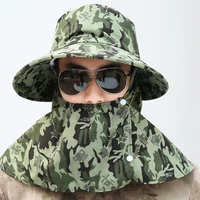 outdoor camouflage cap fishing sun hats earflap sun visor mens hat summer panama climbing man womens hat ladies cap