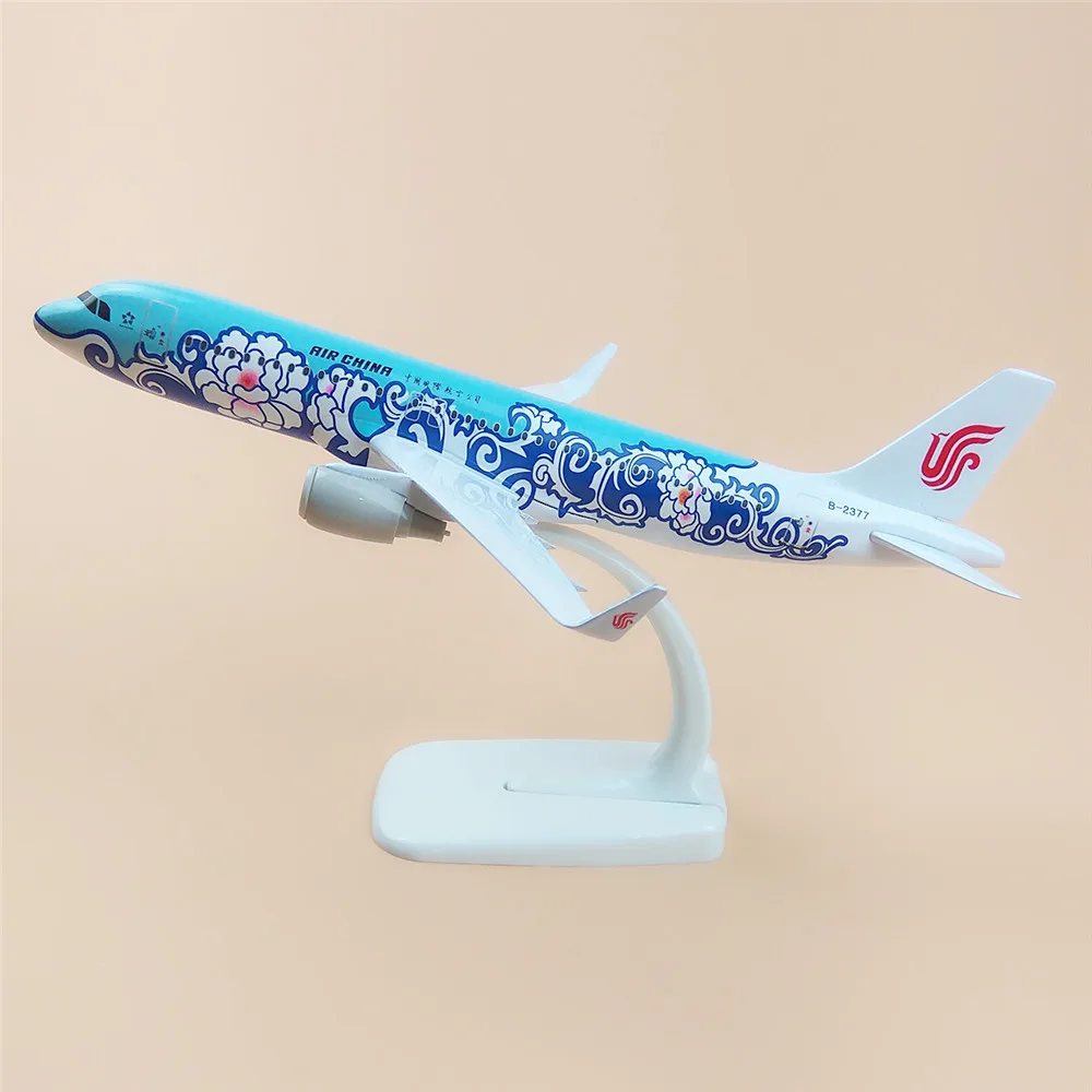 

20cm Metal Alloy Plane Model Air China BLUE Peony A320 Airlines Aircraft Airbus 320 Airways Airplane Model w Stand
