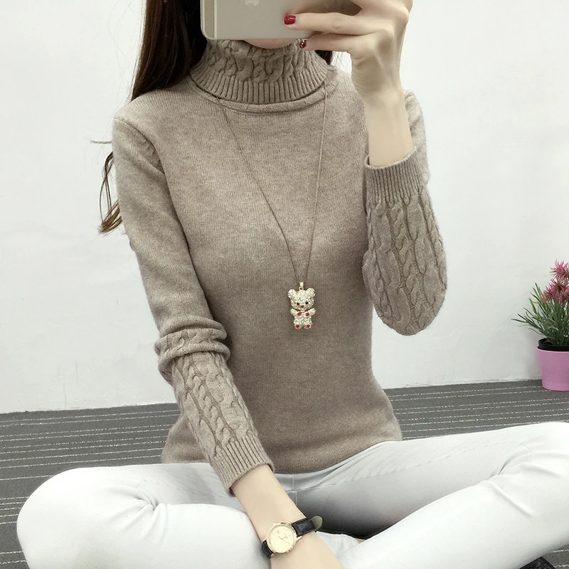 Cheap wholesale Spring Autumn Winter Hot selling women's fashion casual warm nice Sweater female Turtleneck collar basic sweater | Женская