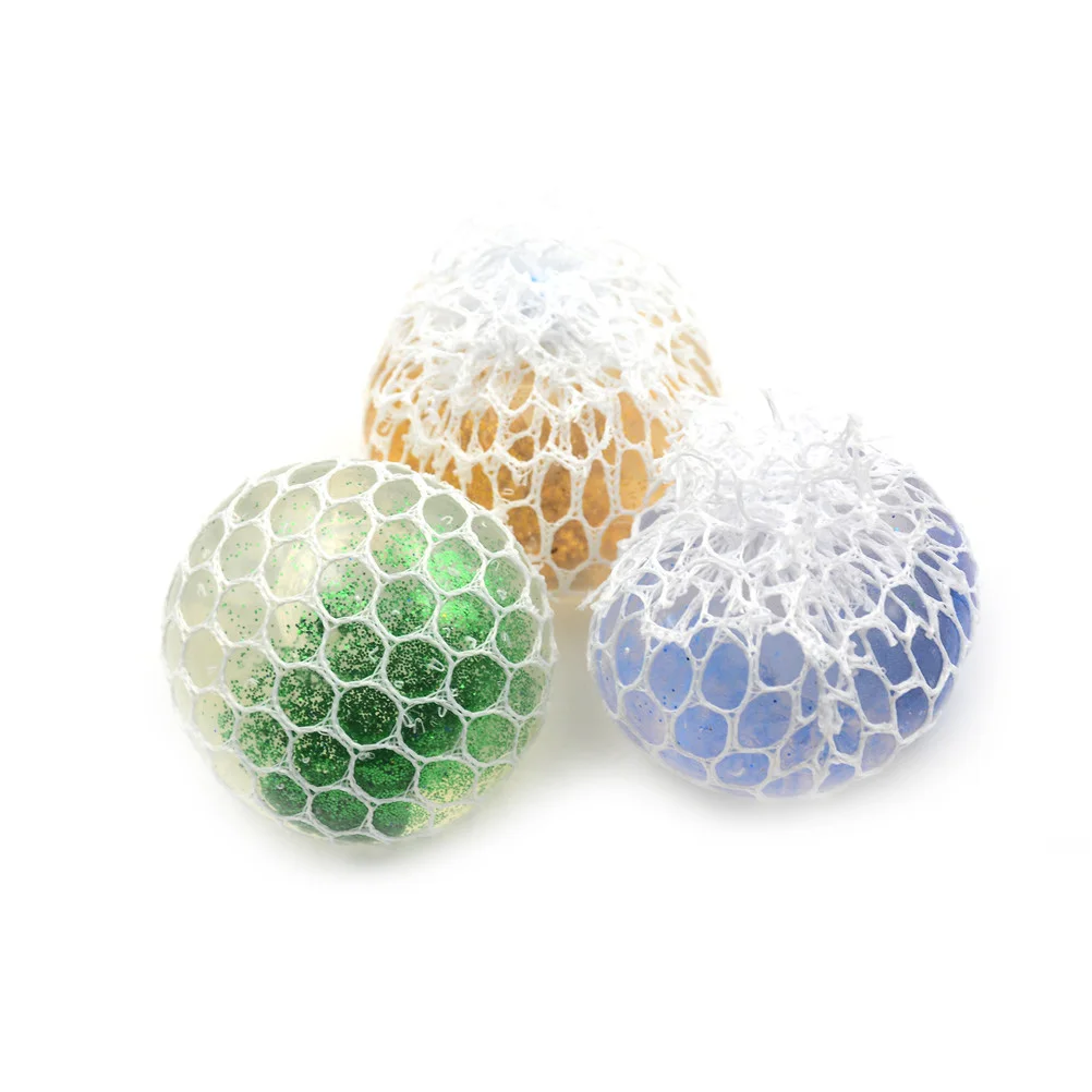 Pelota antiestr&eacute;s de 6cm para ni&ntilde;os y adultos, Bola de liberaci&oacute;n con forma de uva aleatoria, con lentejuelas, para ejercicio de mu&ntilde;eca y mano-5