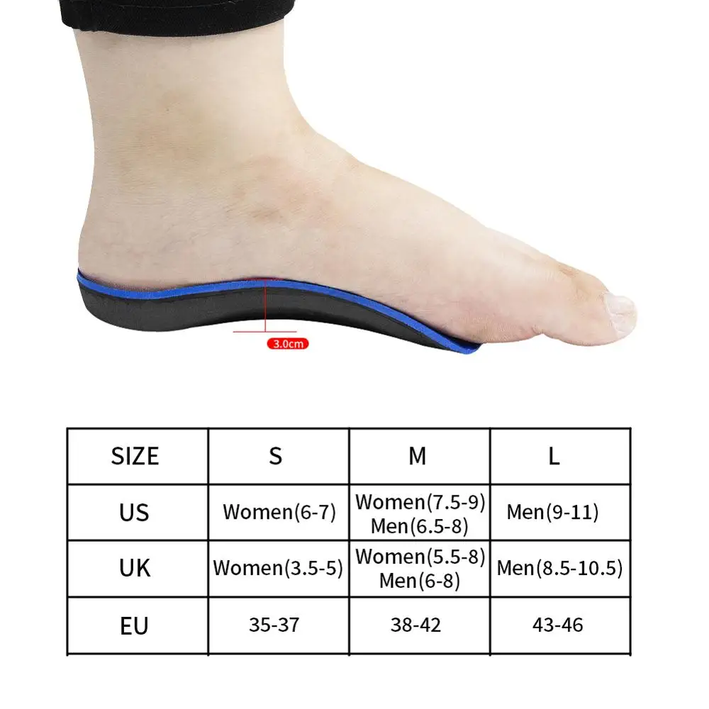 3ANGNI 3/4 Arch Support Flat Feet insoles Orthotic Inserts Orthopedic Shoes Insoles Heel Pain Plantar Fasciitis Men Woman