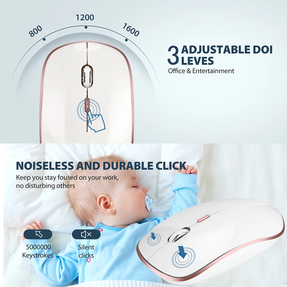 SeenDa оптическая беспроводная клавиатура и расческа для мыши бесшумный щелчок