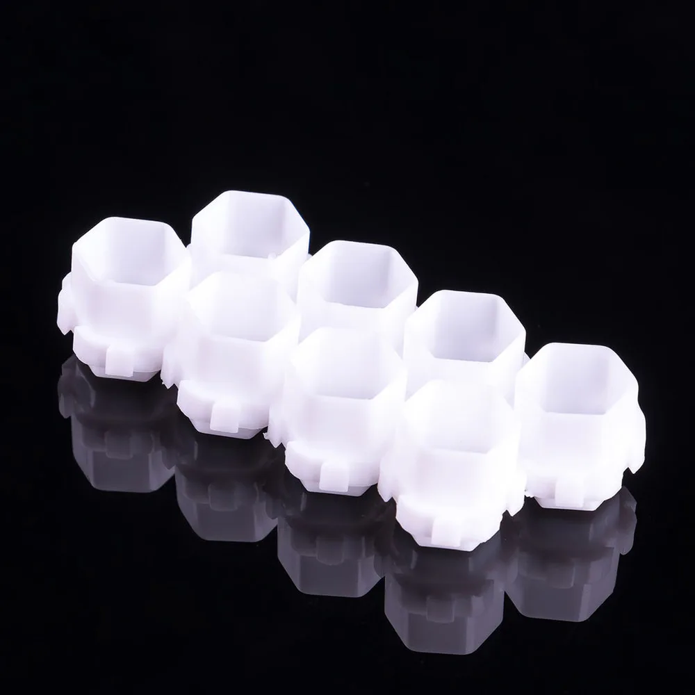 

200pcs Spliceable Honeycomb Color Cup Ink Cup Paint Cup Pigment Cups Ink Cup for Painting Use (White)