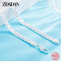 zdadan 925 sterling silver flat snake chain necklace for men women party jewelry