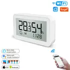 Датчик влажности и температуры Tuya Zigbee, детектор освесветильник, гигрометр, термометр с ЖК-экраном, хаб для умного дома