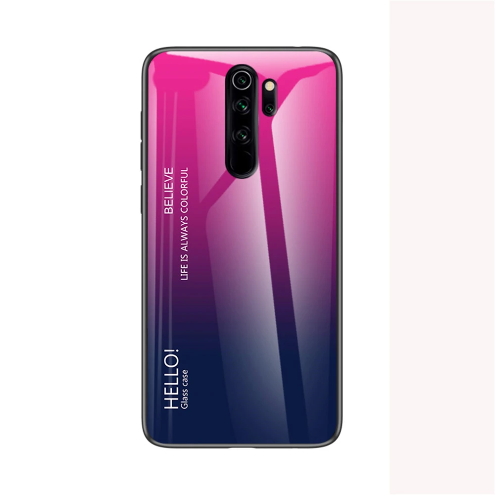 Стеклянный чехол градиентного цвета для Xiao mi Red mi Note 8 Pro Note 7 8 Xiaomi mi 9 mi Play Red mi 7A K20 K20 Pro Pocophone F1