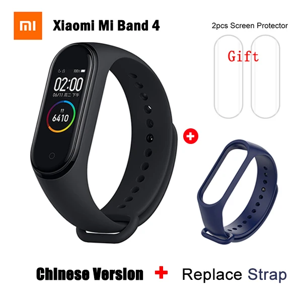 Новейший Xiaomi mi-браслет 4 NFC глобальная Версия смарт-браслет mi Band 4 NFC пульсометр фитнес цветной экран - Цвет: Chinese add Strap