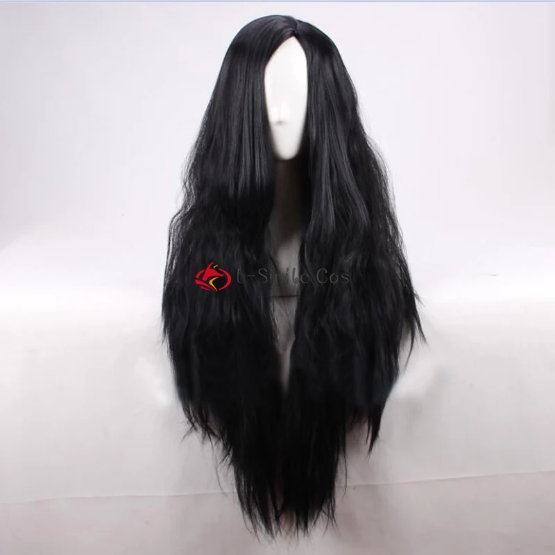 Thor Hela Wig Cosplay Thor 80cm Long Black Curly Hair Cosplay Wig Heat Resistant Synthetic Hair Wigs + Wig Cap