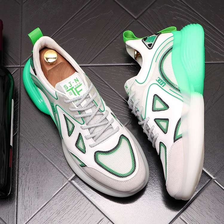 

High Quality Thick Bottom Men Shoes Hip-hop Trainers Sneakers Web Celebrity Height Increasing Shoes Zapatillas Hombre