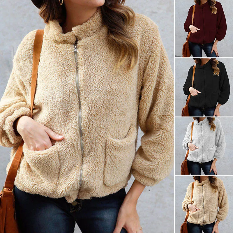 

Women Teddy Coat Female Fluffy Jacket Faux Fur Coat Winter Ladies Jacket Thick Warm Fleece Overcoat Chaquetas Para Mujer 2021