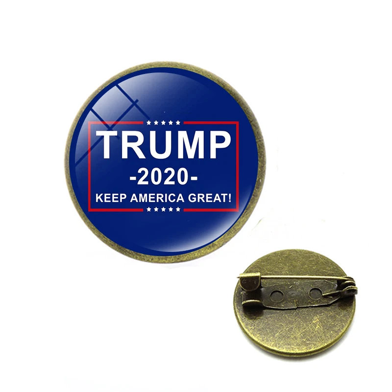 Брошка Trump 2020 делает Америку снова большой Дональд Трамп для США стеклянный купол