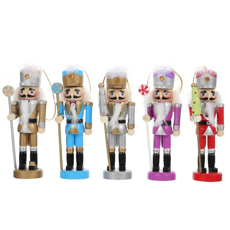 

5Pcs Decorative Nutcracker Puppet Pendants Christmas Cartoon Pendants Adornments