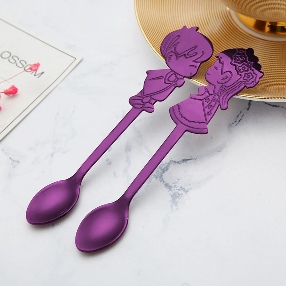 Горячая 2 шт. кофейная Ложка свадебный Кофе Чай розовое золото ложка подарок