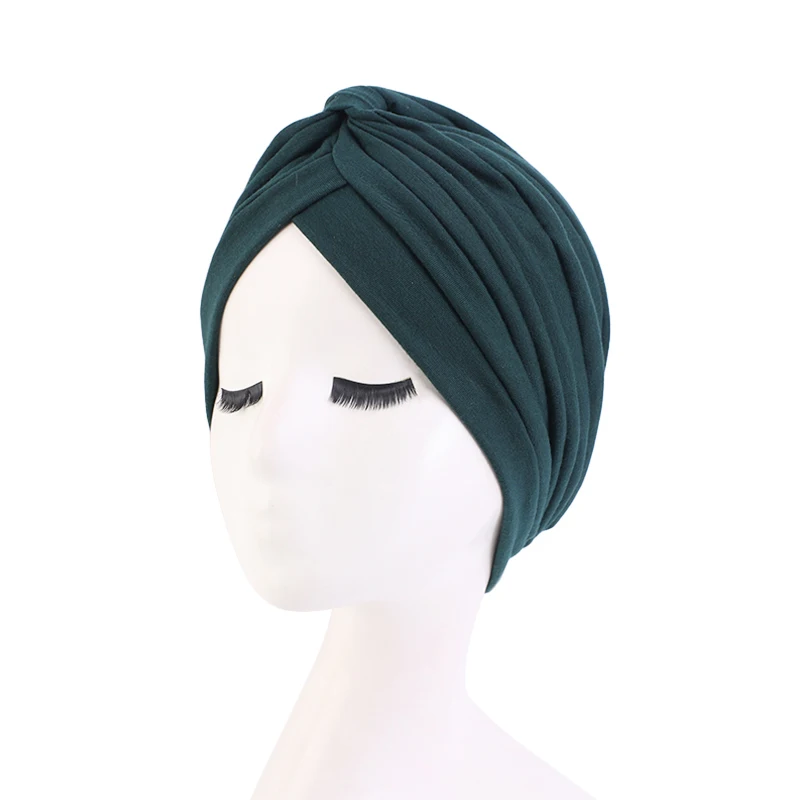 

New Women Crinkle Twist Turban Hat Muslim Underscarf Cotton Turbante Islamic Hijab Headscarf Bonnet Arab Headwraps Indian Cap