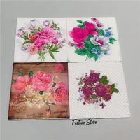 beautiful napkins paper tissue floral pattern peony flower butterfly handerchief decoupage craft wedding birthday party decor
