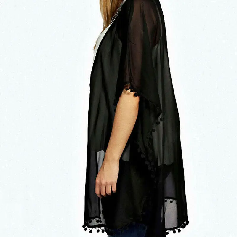 Богемная Летняя Пляжная Женская кружевная прозрачная накидка с цветочным