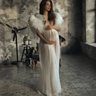 Шикарное Тюлевое платье с оборками для беременных сексуальное платье для беременных для фотосессии женские платья чистые одежды Babyshower халат