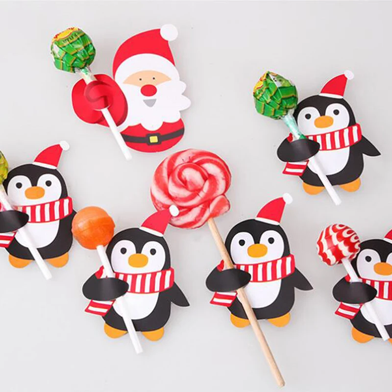 Санта-Клаус Пингвин леденец Рождественская открытка сахар-буханка украшения для