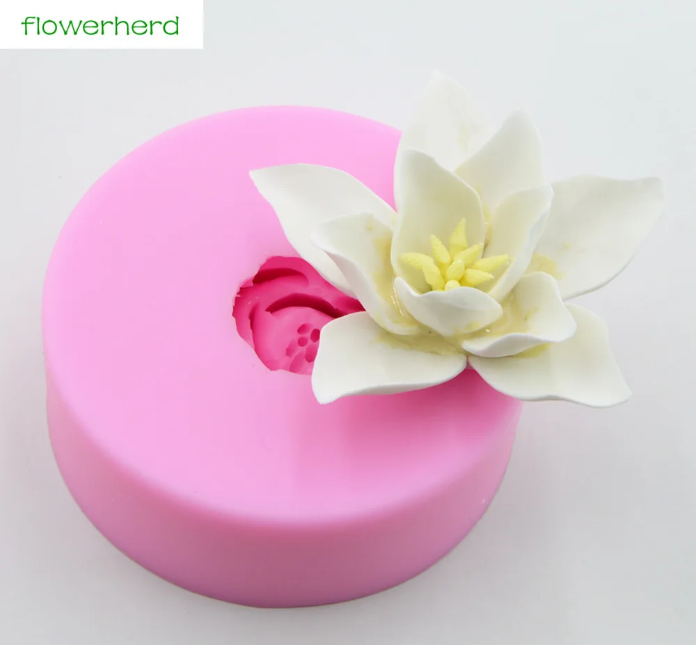 Большой магнолии силиконовый 3D мыло формы цветок завод ручной работы