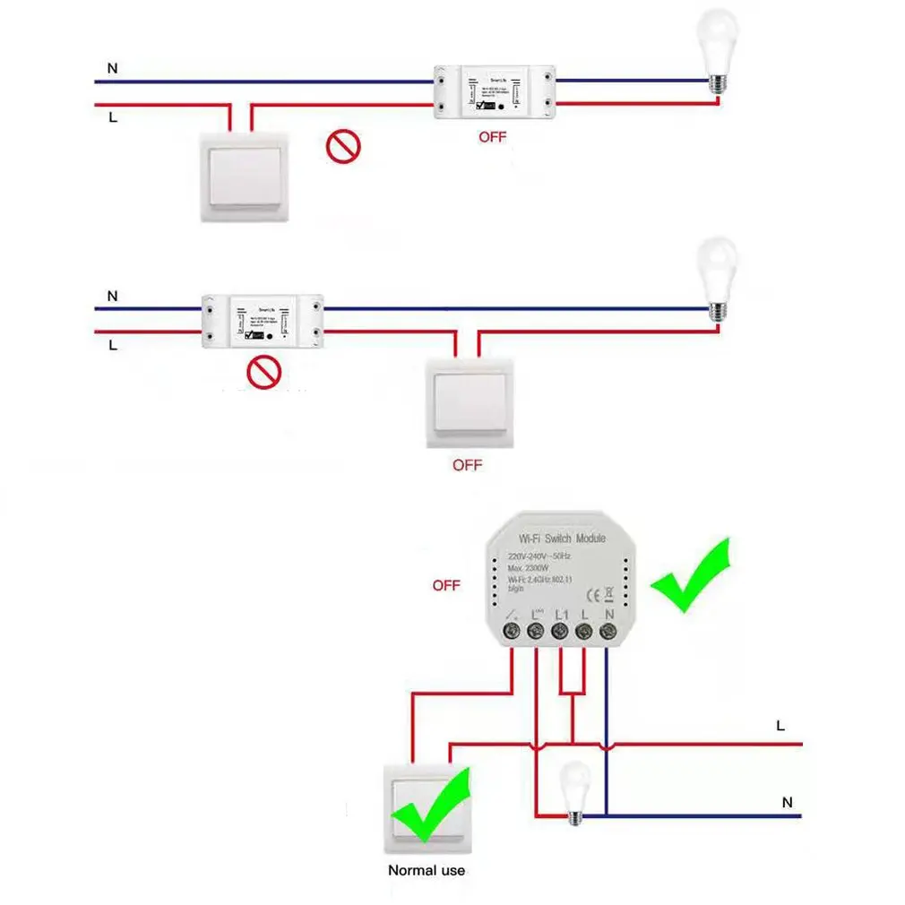 Wifi умный светильник Diy выключатель модуль Smart Life/Tuya приложение дистанционное