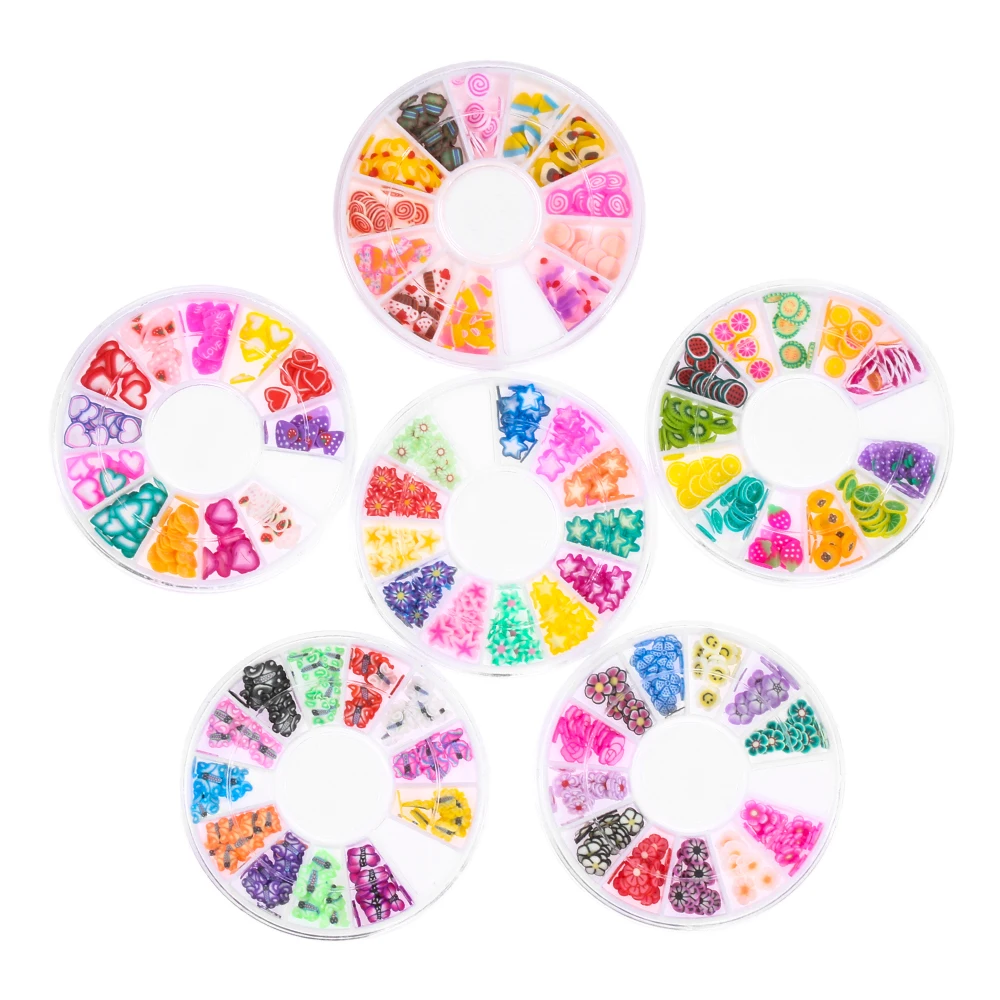 1 колесо 3D Полимерная глина фруктовый патч для ногтей фруктовые Ломтики