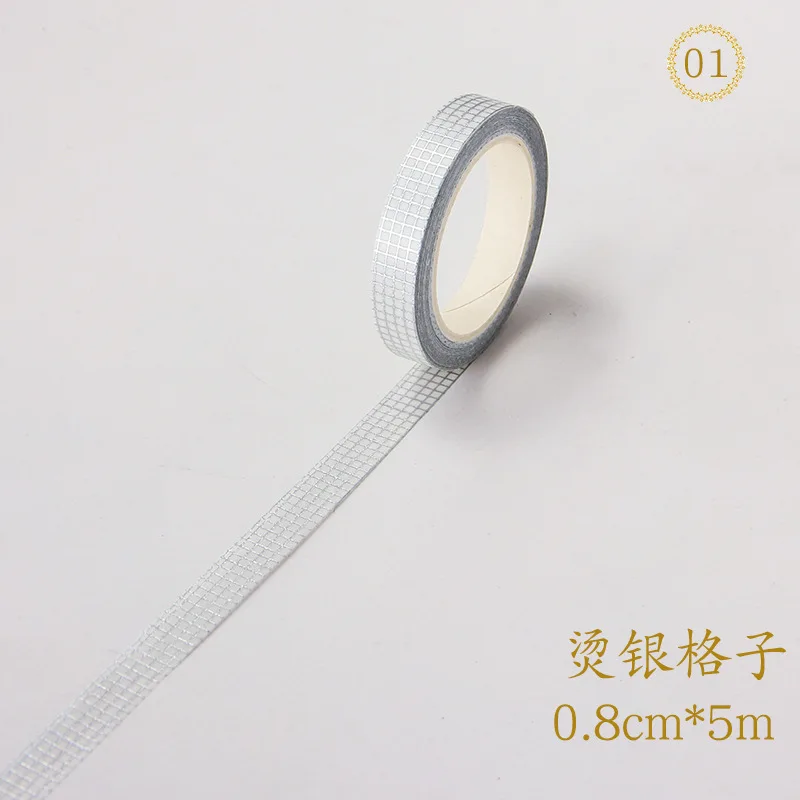 Горячее тиснение серебряная фольга широкая лента васи декоративные Стикеры для