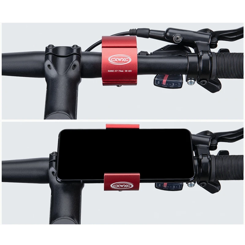 

CXWXC Bicycle Phone Holder Aluminium Alloy Bicycle Phone Clip Mount Bracket Adjustable Racks for Smartphone
