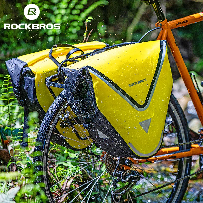 ROCKBROS Bicycle Bags & Panniers 100% Waterproof MTB Road Bike Bags Long Haul Cycling Shelf Bag Trunk Bag 20L Bike Accessories