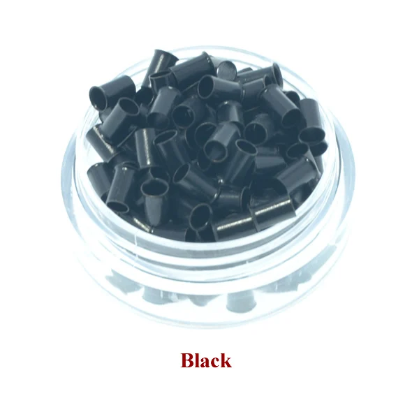 Медные микро кольца с бусинами/звеньями/трубкой для наращивания волос 6 мм 7 200 шт.