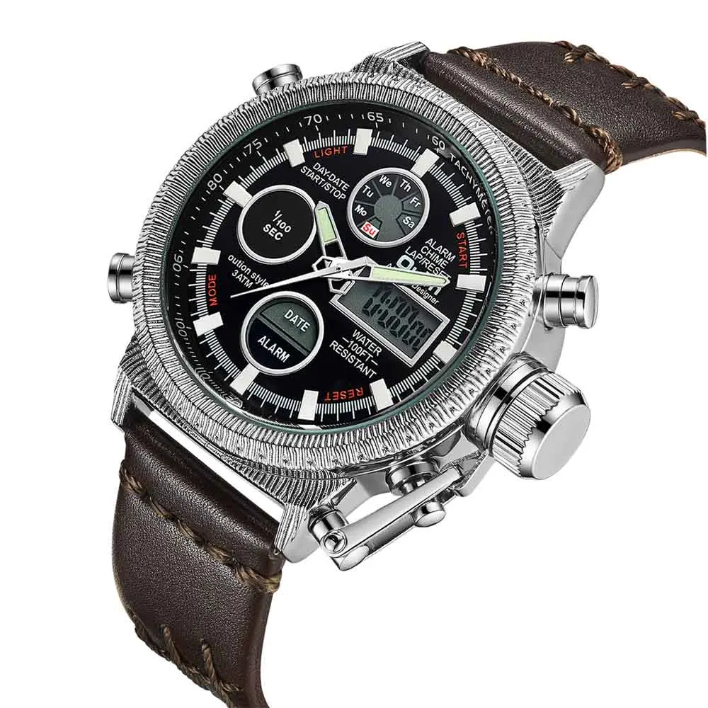 

2020 New Oulm Military Watch Famous Brand Analog Digital Display Quartz Watch Men's Fashion Sports Watches reloj para hombre