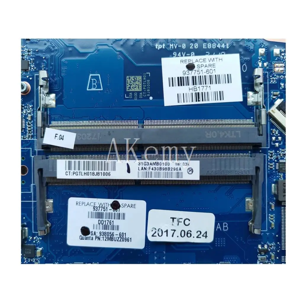 

Akemy 100% new For HP 15-CE 15T-CE motherboard 929480-601 GTX1050Ti 4GB i5-7300 DAG3AAMBA0 FULLY TESTED WELL