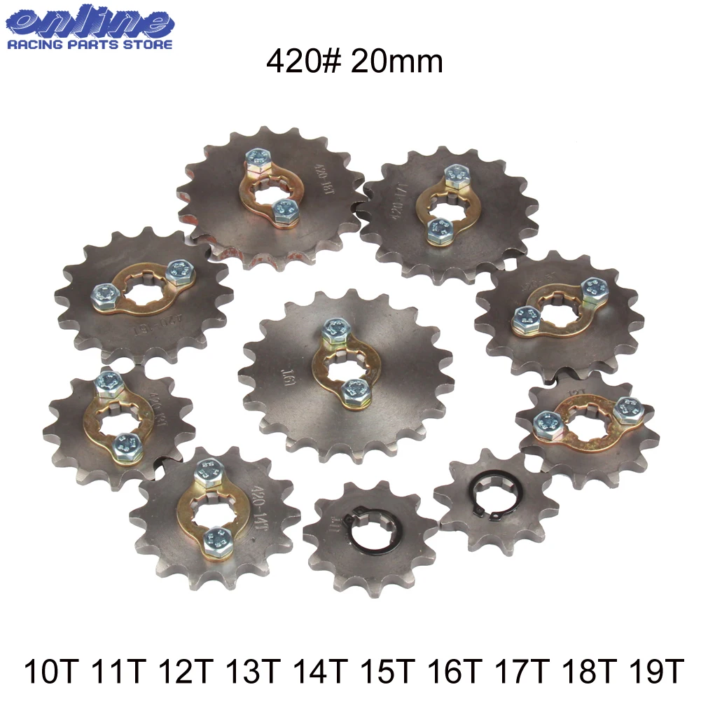 420# 20mm 10 11 12 13 14 15 16 17 18 19 Teeth Front Engine Sprocket For Dirt Pit Monkey Dax Bike Go Kart ATV Quad Motorcycle