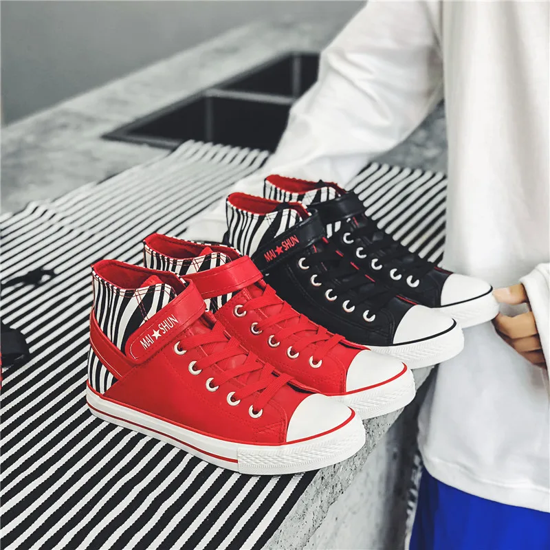 Демисезонная парусиновая обувь с высоким берцем Вулканизированная Повседневная