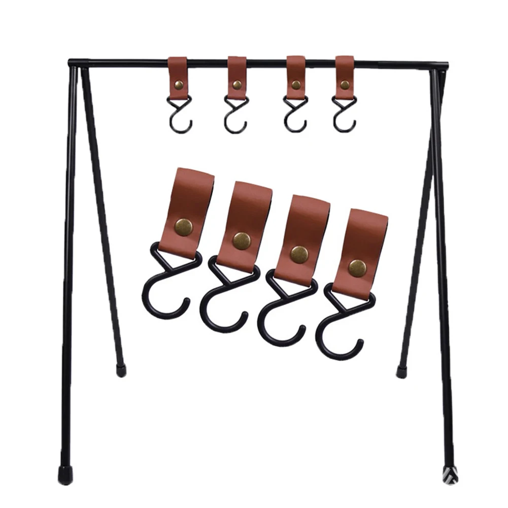 

Outdoor Camping Hiking PU Leather Hooks Portable Camping Tripod Clothes Storage Hanger Hook for Camp Hiking Supplies