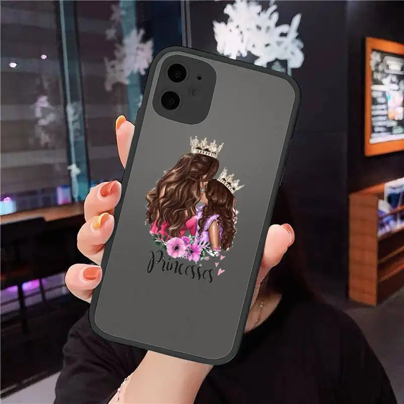 

Mom and baby Phone Case For iphone 12 11 8 7 plus mini x xs xr pro max matte transparent cover