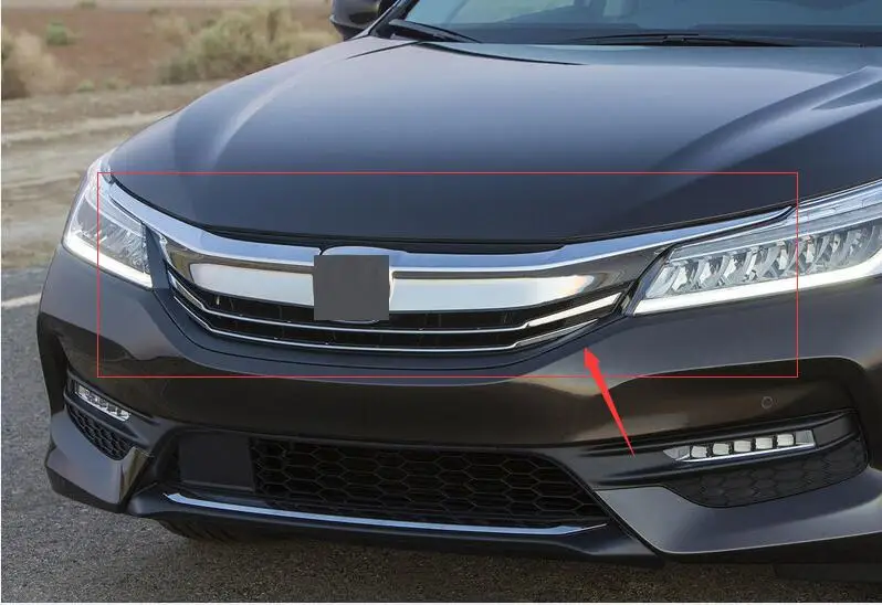 

For Honda Accord 2016-2018 Radiator Grille Front Bumper Upper Chrome Grill