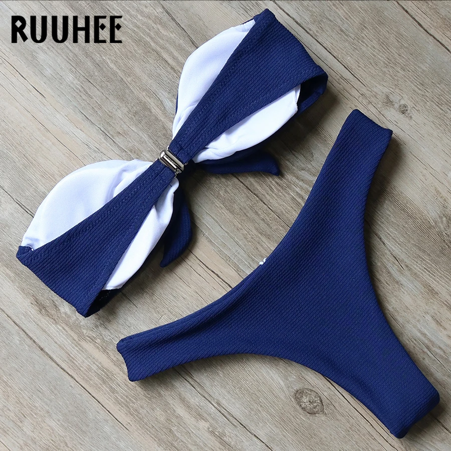RUUHEE, бикини, купальник, бандо, пуш-ап, комплект бикини, женский бикини, купальник, женская летняя пляжная одежда, купальник