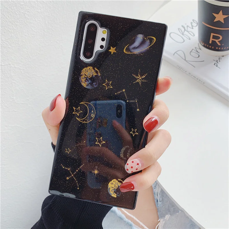 Блестящий Прозрачный чехол со звездами и планетами для Samsung Galaxy A52 A72 A32 5G S22 S21 S20 FE