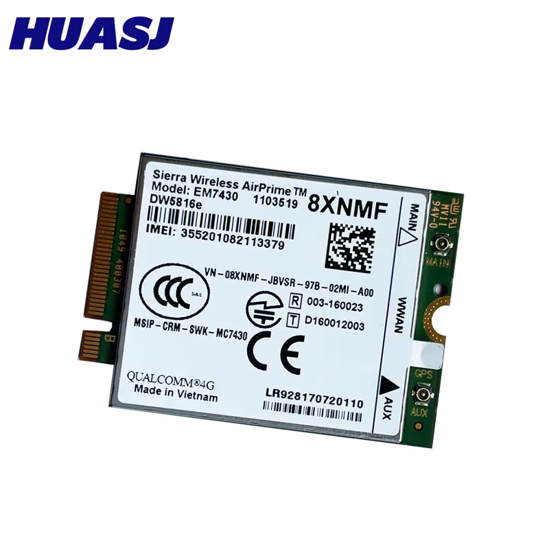 EM7430 DW5816e FDD-LTE TDD-LTE 4G сим-карту для Dell ноутбук 7280 7285 7290 7389 7390 7480 7490 E7470 Cat6 300M модуль |