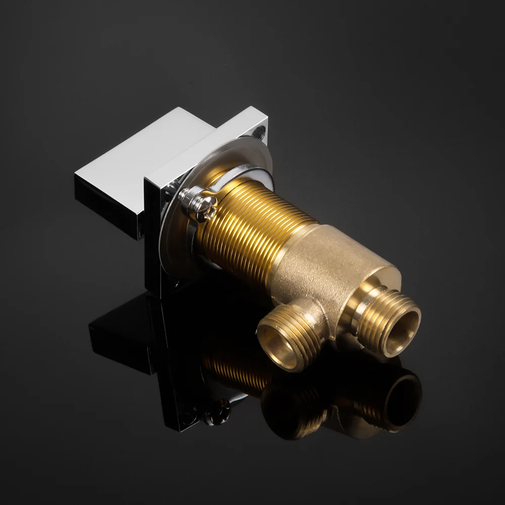 Смеситель с тройной ручкой латунный кран для ванны зеркальным циферблатом