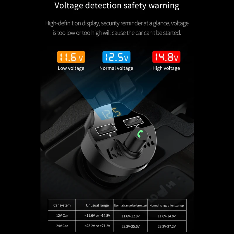 Bluetooth 5.0 MP3 Player In Car Dual USB Ports Handsfree Wireless Mp3 Support U Disk/TF For Drop Ship | Электроника