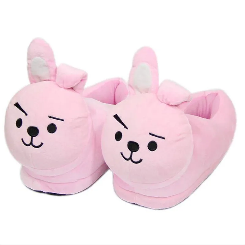 

New Cartoon Bear Plush Winter Warm Slippers Home Lover Couple Warm Cotton Slippers Women Casual Bedroom Slides Furry Warm Shoes