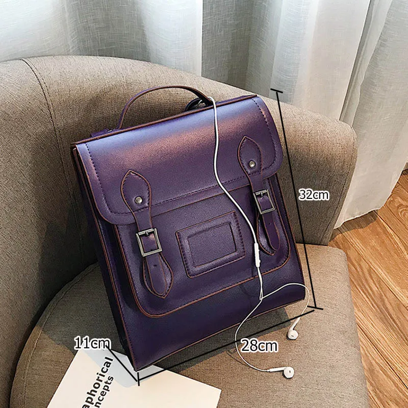 Черно белые школьные рюкзаки для девочек винтажный кожаный роскошный брендовый